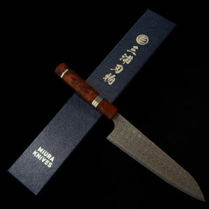 二唐刃物鍛錬所NIGARA 暗紋 牛刀 SG2 ダマスカス スタビライズウッドハンドル（210mm）