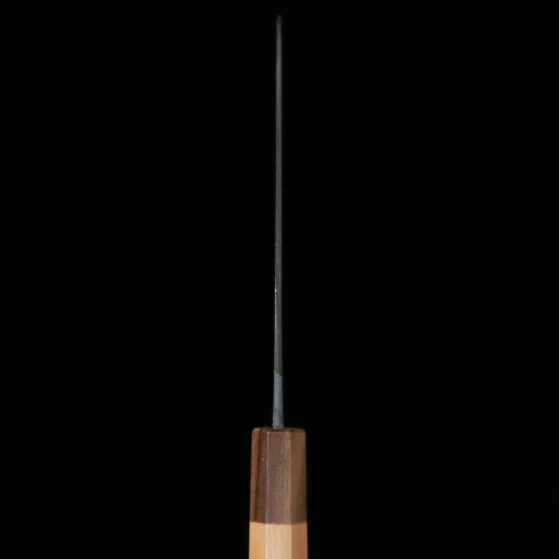 Kamo Cutlery Santoku, Blue Carbon, Black Damascus Steel, Cherry Blossom Octagonal Handle (165mm)