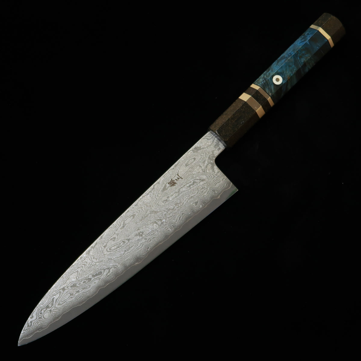 MIURA OBIDAMA Gyuto Silver 3 Damascus Stabilized Wood Handle (210mm)