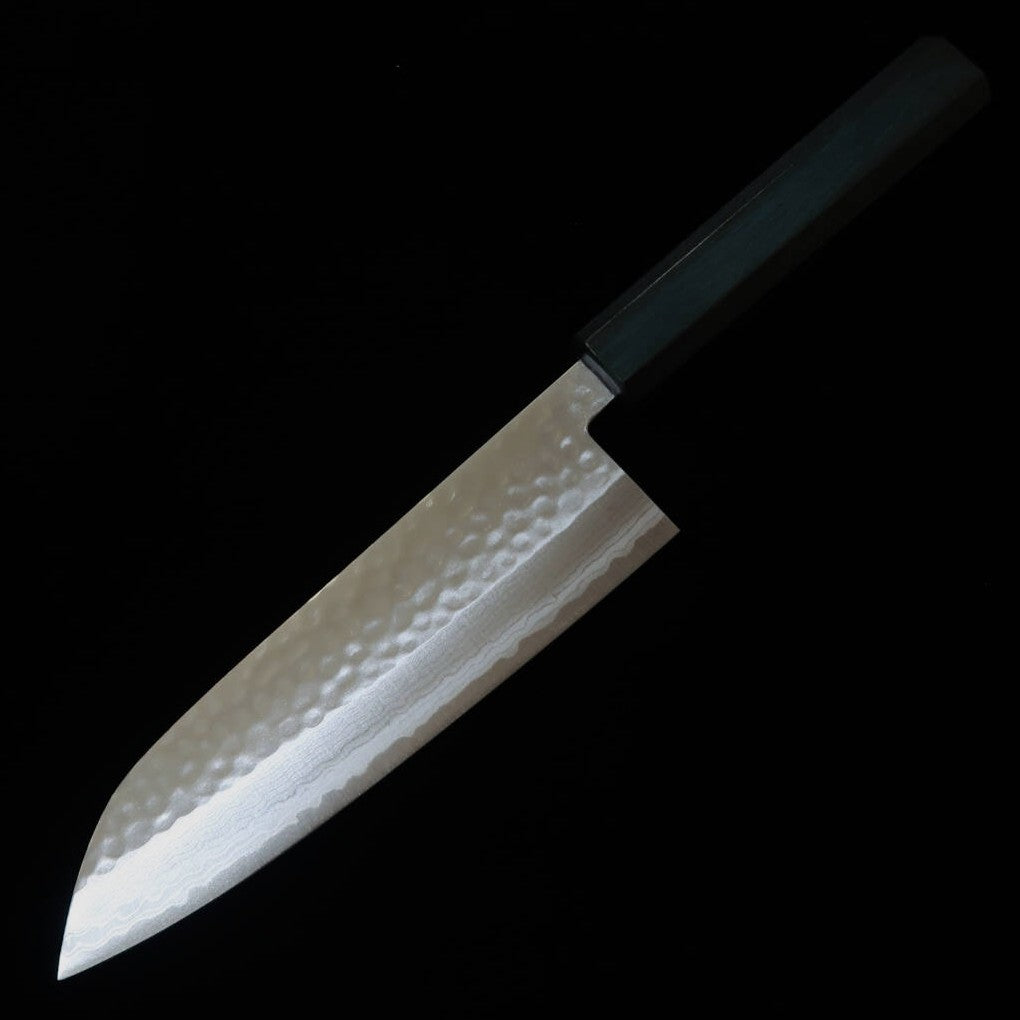 Miura MIURA Santoku VG10 Damas martelé Hanagasumi manche bleu (165 mm)