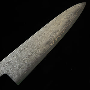 MIURA OBIDAMA Gyuto Silver 3 Damascus Stabilized Wood Handle (210mm)