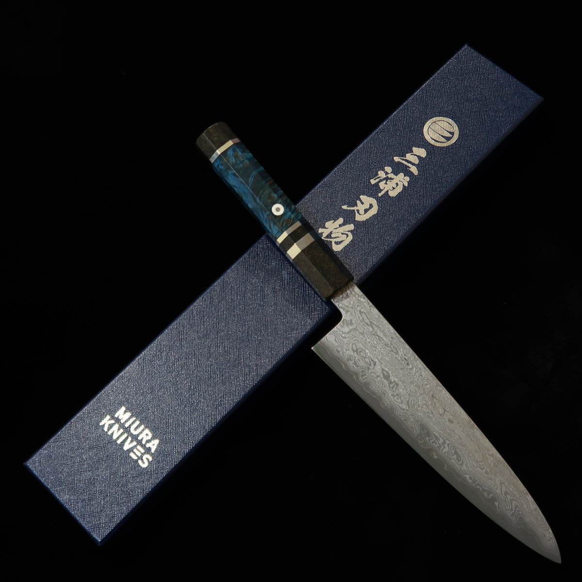 MIURA OBIDAMA Gyuto Silver 3 Damascus Stabilized Wood Handle (210mm)