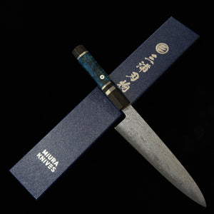 MIURA OBIDAMA Gyuto Silver 3 Damascus Stabilized Wood Handle (210mm)