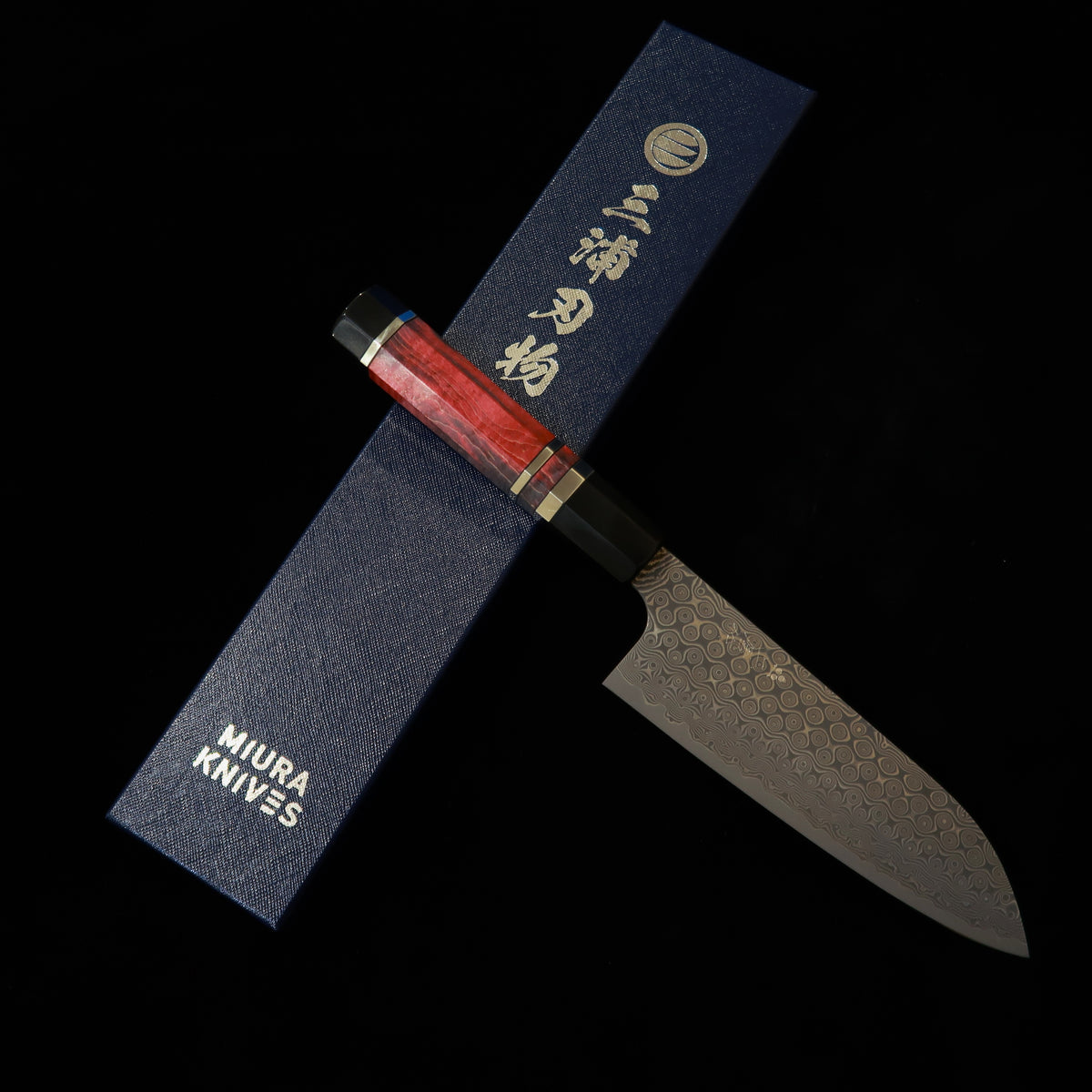 二唐刃物鍛錬所NIGARA 暗紋 三徳 SG2 ダマスカス スタビライズウッドハンドル レッド（165mm）