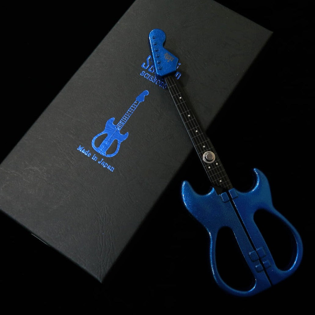 Nikken Cutelaria Tesoura para Guitarra com Suporte Azul Metálico