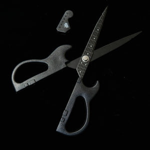 Nikken Cutelaria Tesoura em formato de guitarra com suporte, Preto