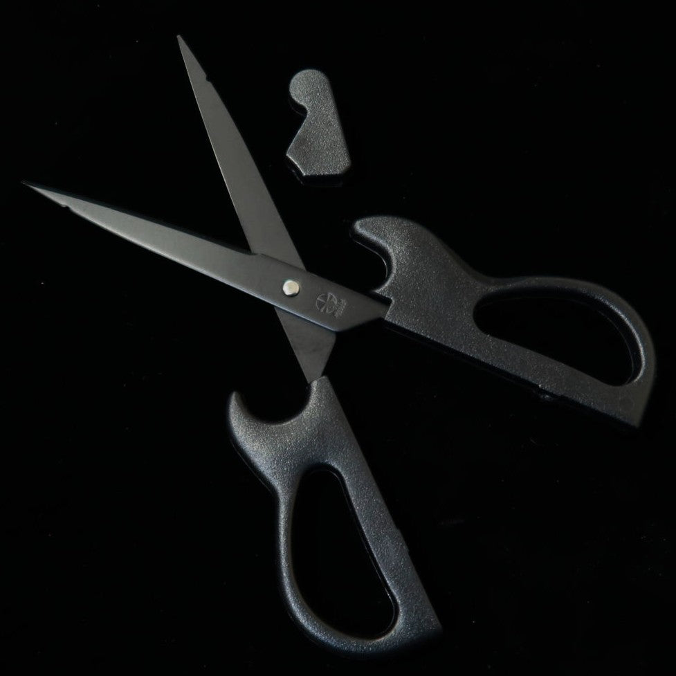 Nikken Cutelaria Tesoura em formato de guitarra com suporte, Preto