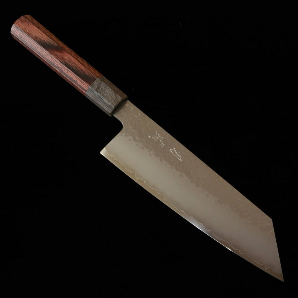 HADO Hadō Shiosai VG10, acabado martillado, mango de caoba gris, bunka (180 mm)