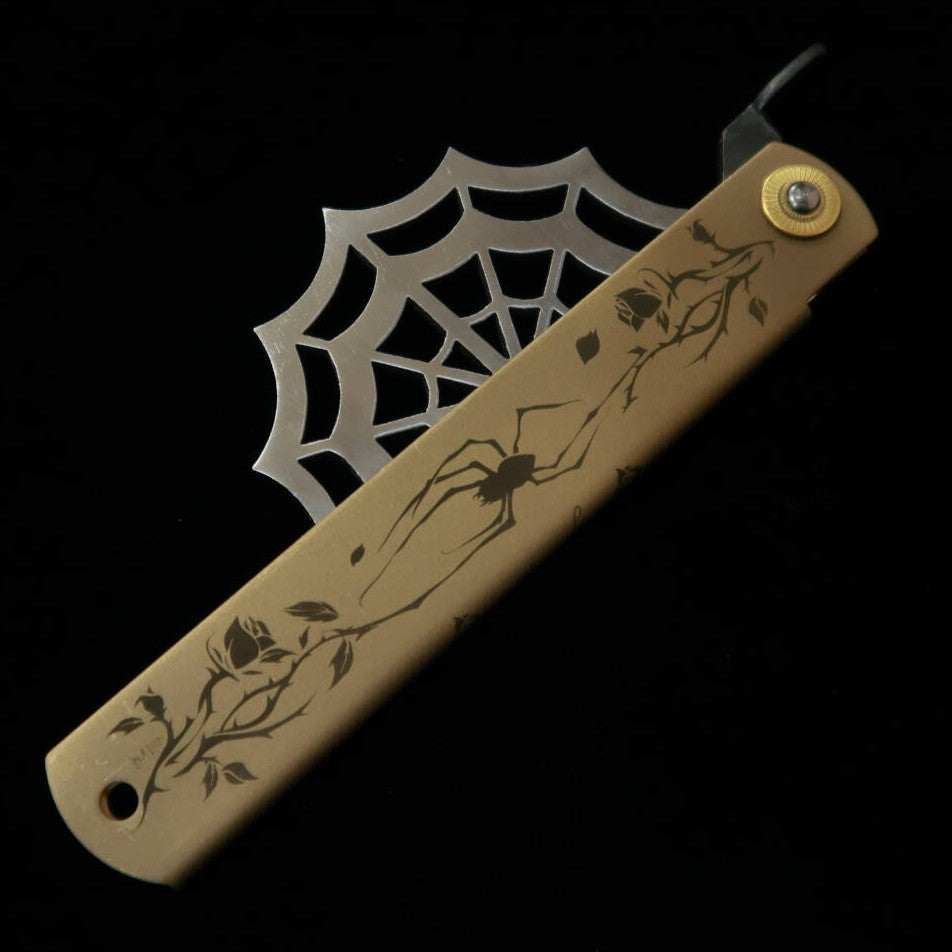 永尾かね駒製作所KANEKOMA 肥後守  Aranea 蜘蛛 青紙割込 （120mm）