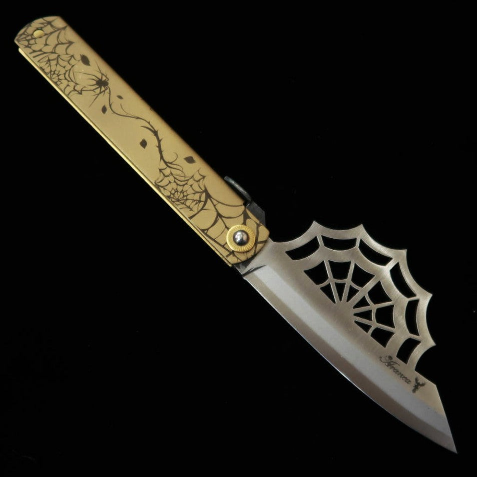 永尾かね駒製作所KANEKOMA 肥後守  Aranea 蜘蛛 青紙割込 （120mm）