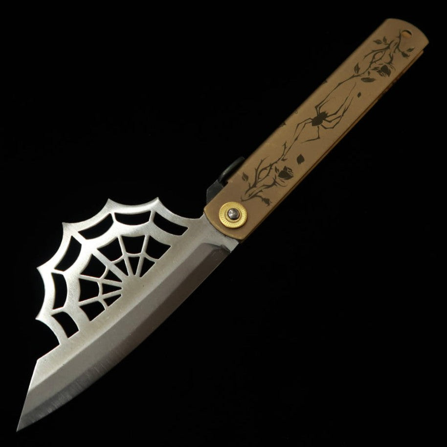 永尾かね駒製作所KANEKOMA 肥後守  Aranea 蜘蛛 青紙割込 （120mm）