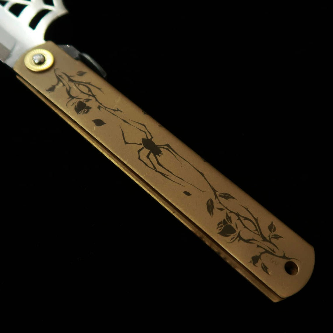 永尾かね駒製作所KANEKOMA 肥後守  Aranea 蜘蛛 青紙割込 （120mm）