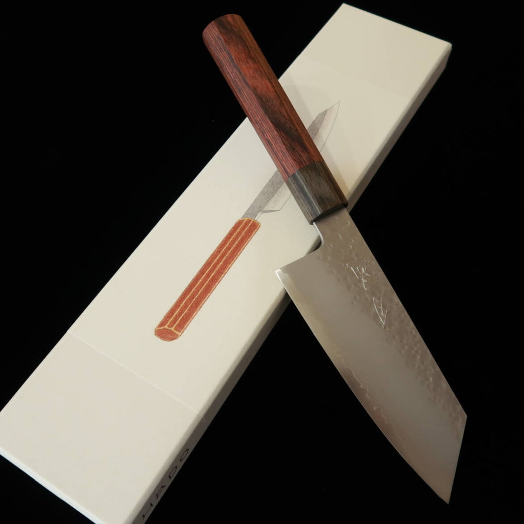 HADO HADO Shiosai VG10 martillado mango de caoba gris Bunka pequeño (135 mm)