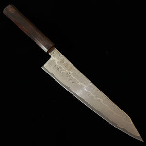 HATSUKOKORO Hatsukokoro kiritsuke gyuto Gin-3 Damasco, cabo integral em ébano (210 mm)