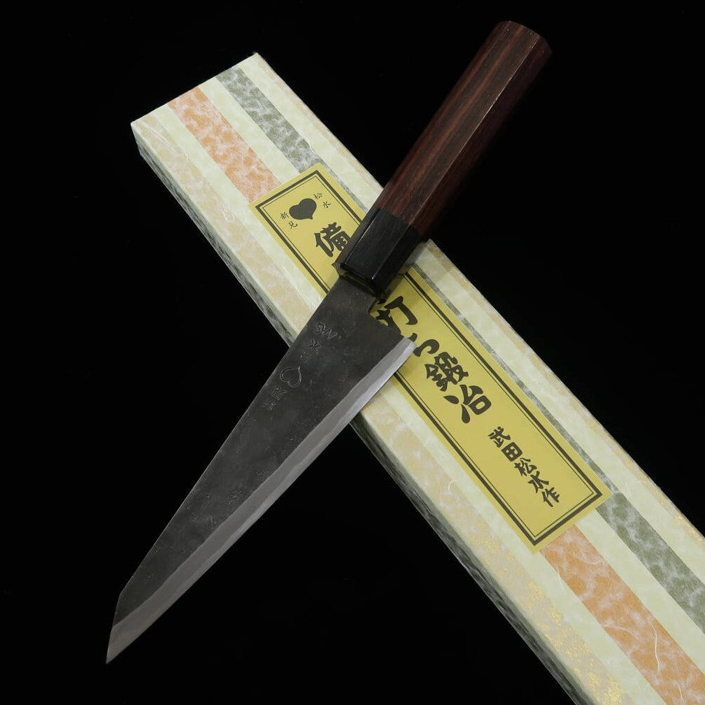 TAKEDA Takeda Hamono forja a mano Bitchū, deshuesador, acero Hitachi Aogami Super (160–170mm)