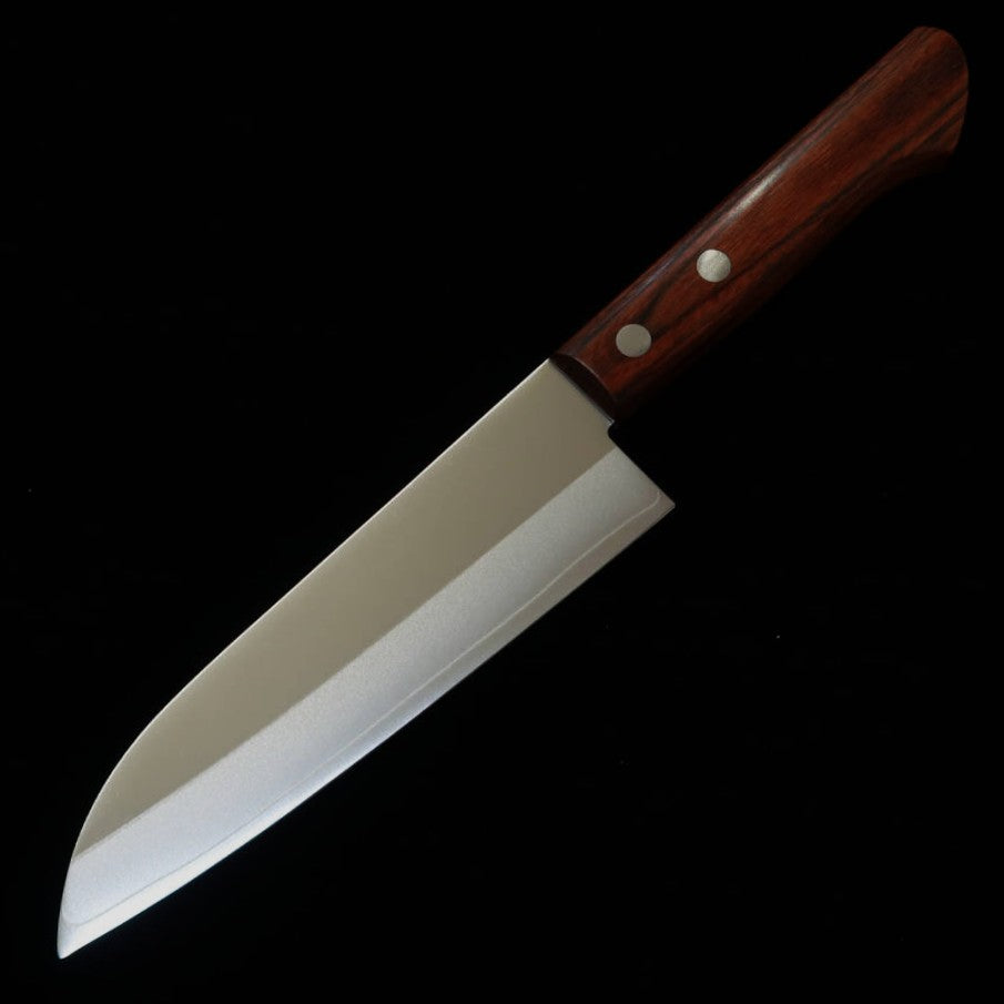 MIURA Small Santoku, VG1 DP Gold, No Tsuba, Mahogany Handle (140mm)