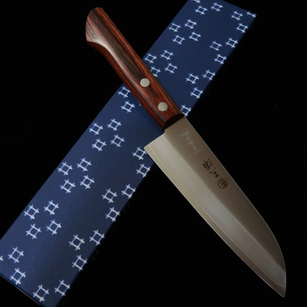 Miura MIURA Petit Santoku VG1 DP Gold Sans mitre Manche en acajou (140 mm)