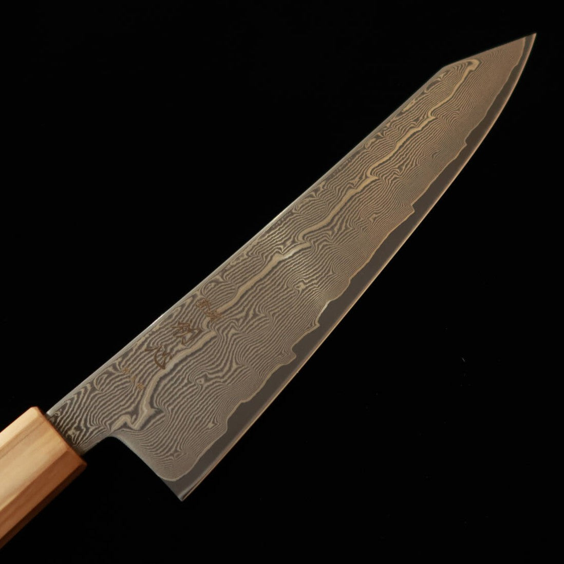 初心 HATSUKOKORO 切付牛刀 銀紙三号 ダマスカス オリーブ八角柄 (210mm)