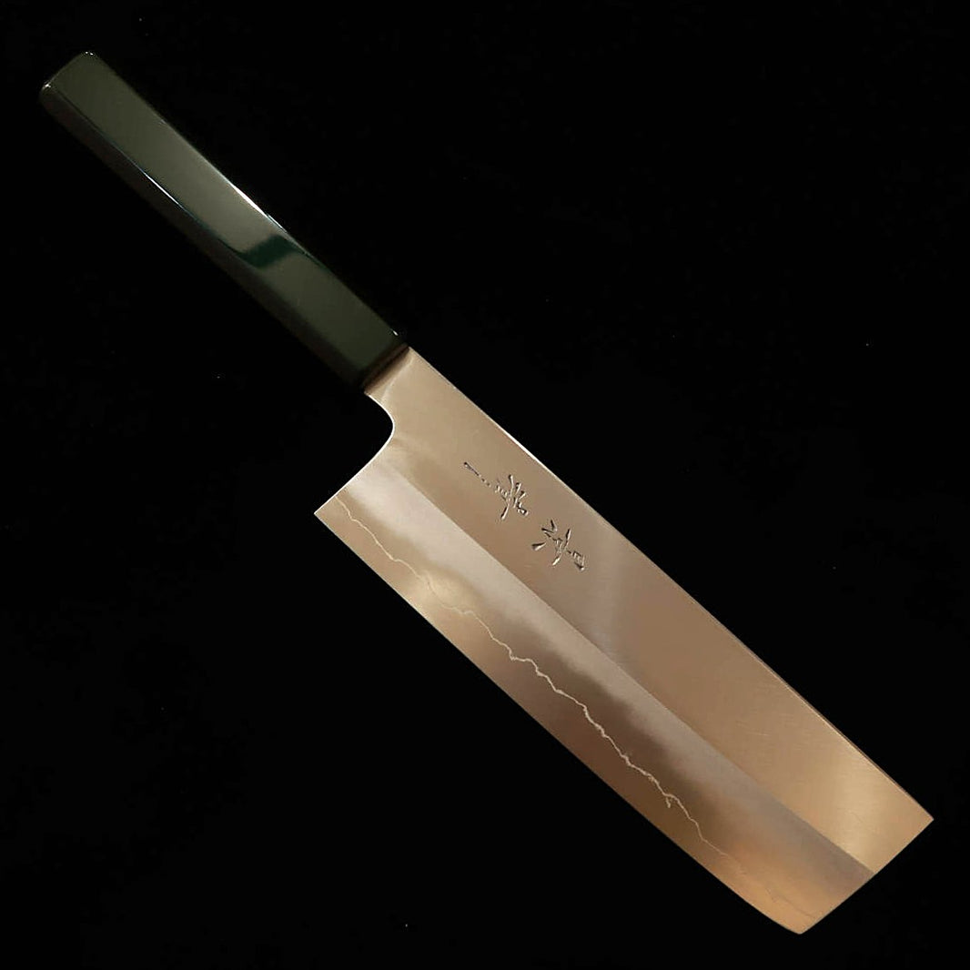 景清KAGEKIYO 菜切 銀紙三号 漆緑呂柄 (180mm)