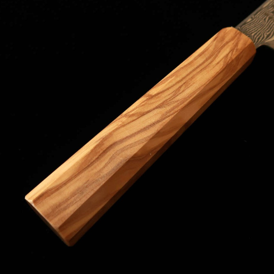 HATSUKOKORO Gyuto Aço Inox Ginsan Damasco (210mm) Cabo Octogonal de Oliveira
