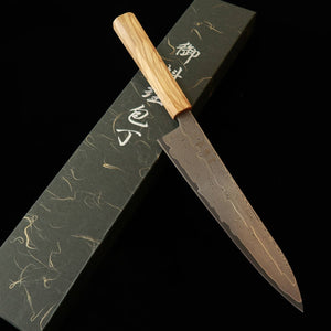HATSUKOKORO « Hajime » Gyuto, acier Gin-3, damas, manche octogonal en olivier (210 mm)