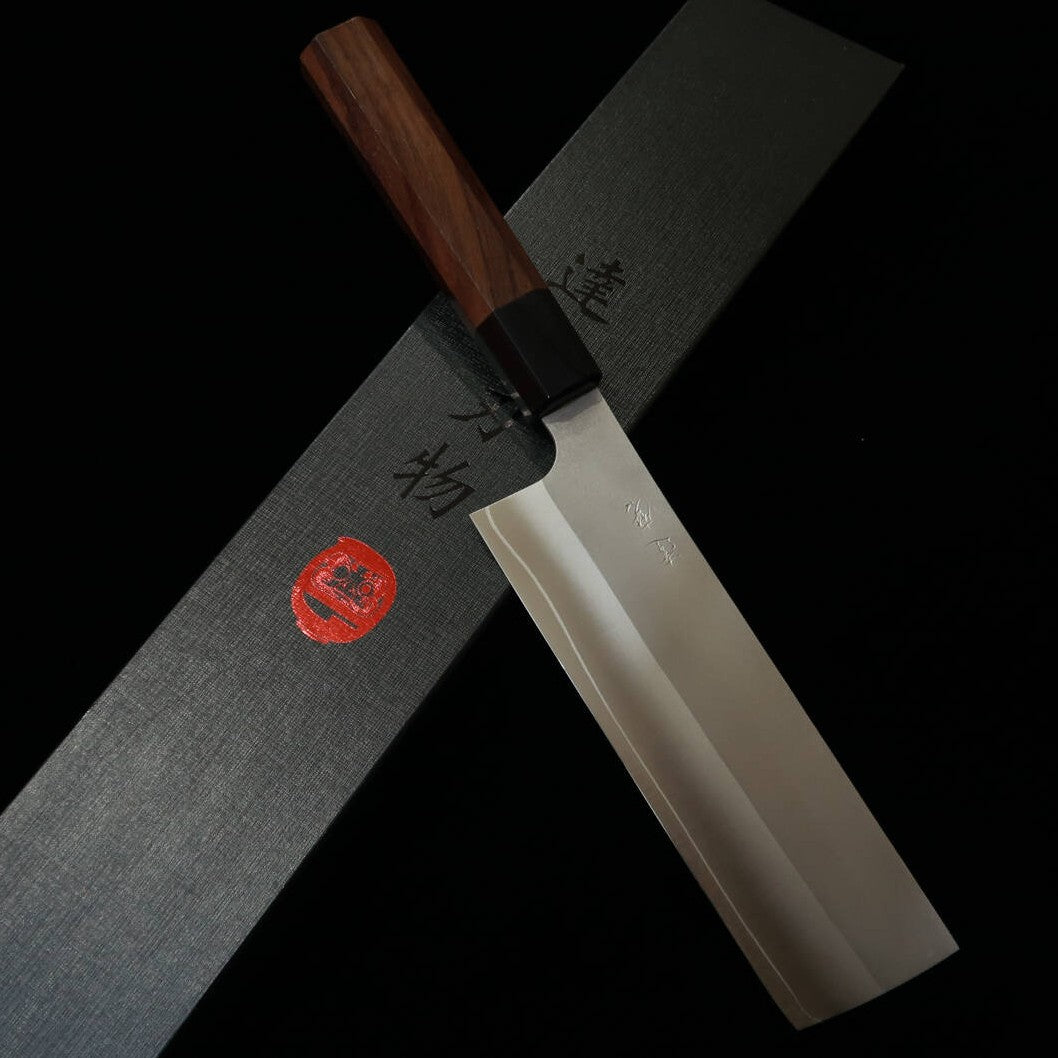 Daruma Hamono Nakiri, Ginsan, Rosewood Octagonal Handle (165mm)