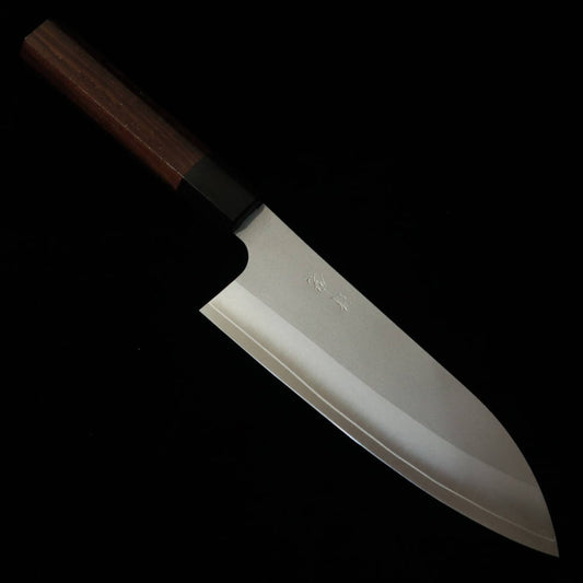 DARUMA HAMONO Santoku, Ginsan, Rosewood Octagonal Handle (165mm)
