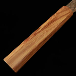HATSUKOKORO Hatsukokoro santoku kiritsuke acero Gingami No.3 damasco mango octogonal de olivo (170 mm)