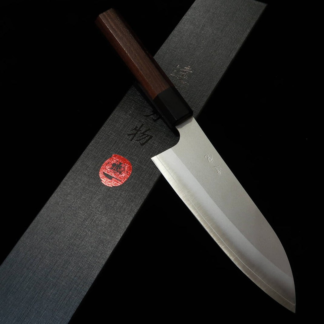 DARUMA HAMONO Santoku, Ginsan, Rosewood Octagonal Handle (165mm)