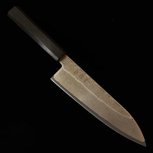 HATSUKOKORO Hatsukokoro Santoku Gin‑san #3 Damasco Cabo de ébano integrado (170 mm)