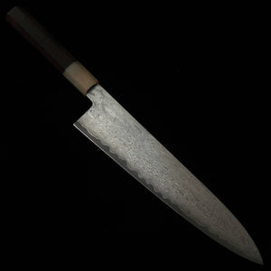 Gyuto SAKAI KIKUMORI "Nebulosa" VG10 mango de ébano y cuerno de búfalo blanco (210/240mm)