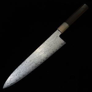 Gyuto SAKAI KIKUMORI "Nebulosa" VG10 mango de ébano y cuerno de búfalo blanco (210/240mm)