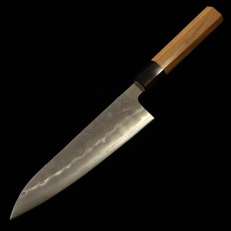 MIURA Gyuto Acier Gin-3 Manche octogonal en orme, fourreau bois inclus (180mm)