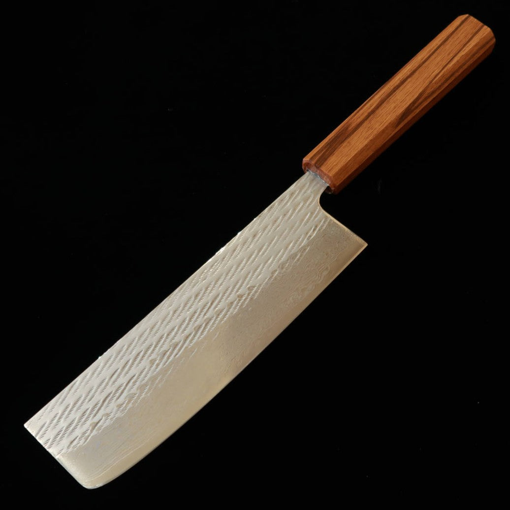 MIURA Nakiri AUS10 Motif torsadé Damas Manche octogonal en chêne (165 mm)
