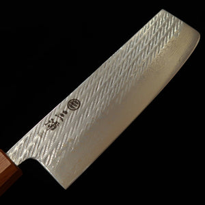 MIURA Nakiri AUS10 Motif torsadé Damas Manche octogonal en chêne (165 mm)