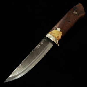 武田刃物TAKEDA　備中手打ち鍛冶 守屋正作 シースナイフ アイアンウッドA