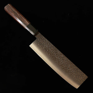 Miura Nakiri VG10 Damasco martelado escurecido Cabo octogonal de wengué (170 mm)