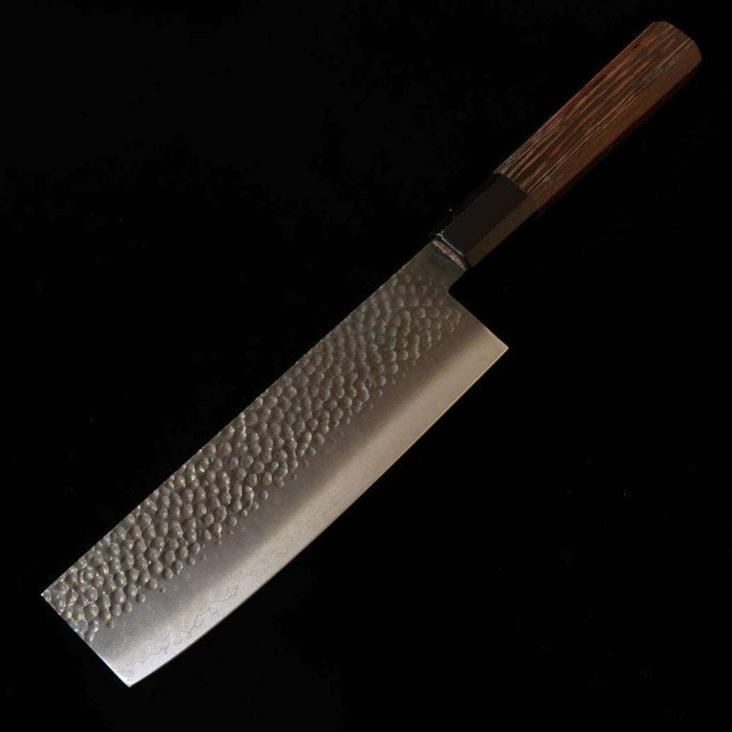 三浦 Miura 菜切 VG10 黒染 槌目ダマスカス ウェンジ八角柄（170mm）