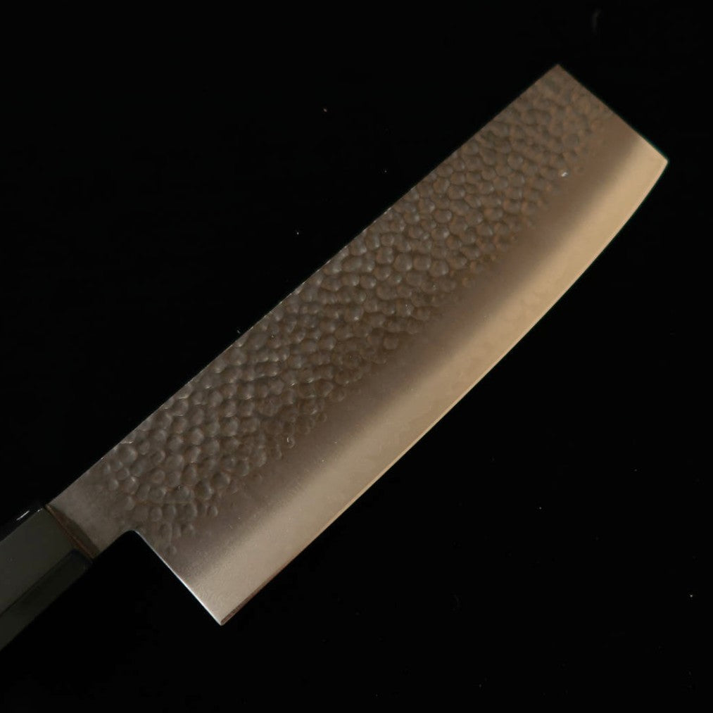 三浦 Miura 菜切 VG10 黒染 槌目ダマスカス ウェンジ八角柄（170mm）