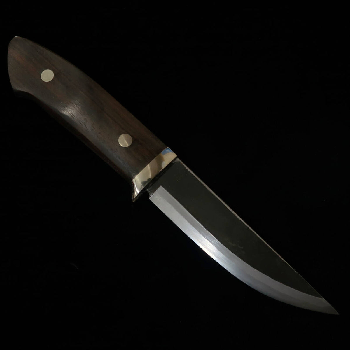 TAKEDA Hamono, forja manual Bitchu, obra de Moriya Masasaku, cuchillo con funda (sheath knife), ébano rayado
