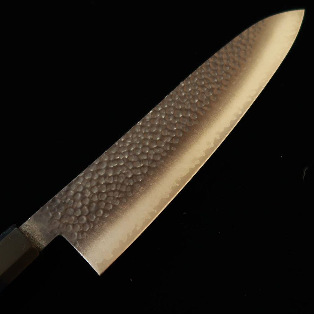 三浦 MIURA 牛刀 VG10 黒染 槌目ダマスカス ウェンジ八角柄（210mm）