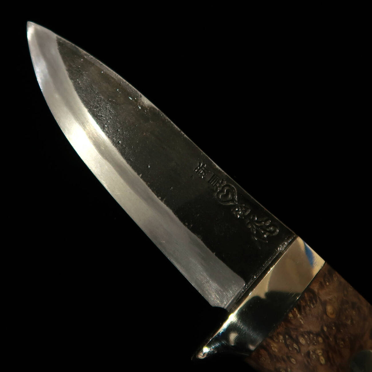 Takeda Hamono TAKEDA forja manual Bitchū, Seisaku Moriya, cuchillo de hoja fija con funda, black eye