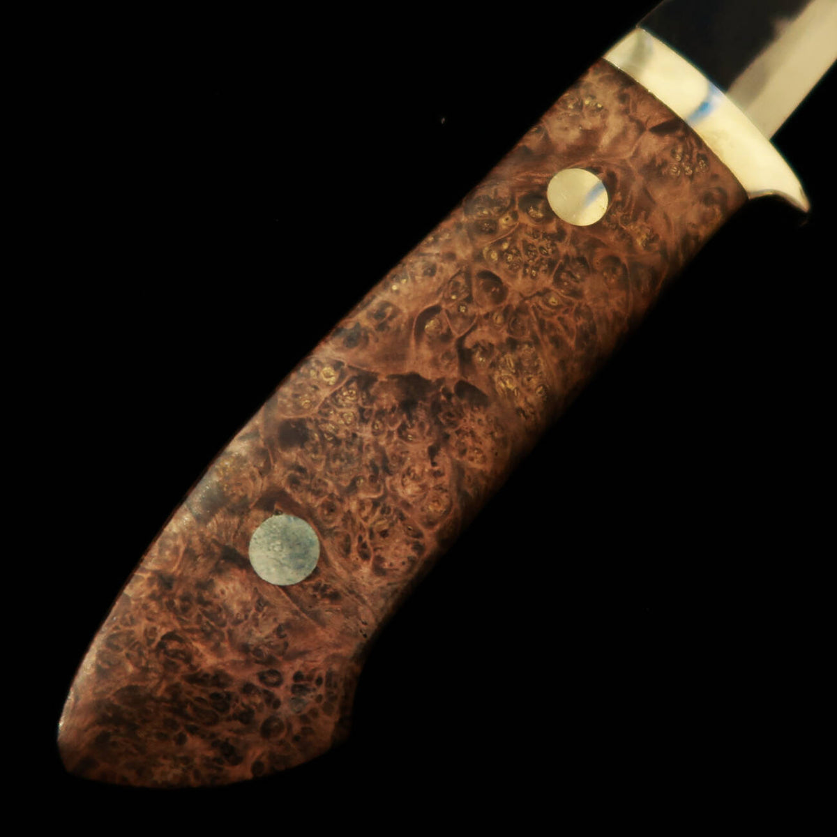 Takeda Hamono TAKEDA forja manual Bitchū, Seisaku Moriya, cuchillo de hoja fija con funda, black eye