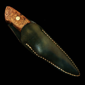 Takeda Hamono TAKEDA forja manual Bitchū, Seisaku Moriya, cuchillo de hoja fija con funda, black eye