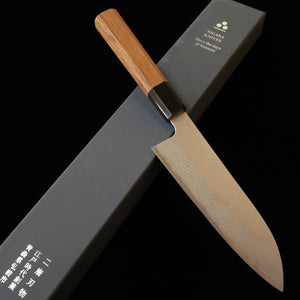 二唐刃物鍛造所 NIGARA VG10 槌目ダマスカス 三徳 チーク柄 (180mm)