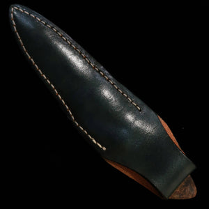 Takeda Hamono TAKEDA forja manual Bitchū, Seisaku Moriya, cuchillo de hoja fija con funda, black eye