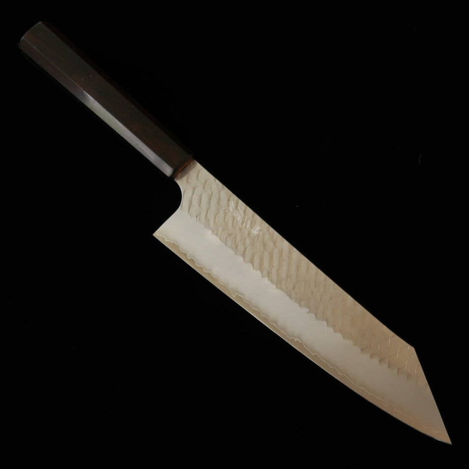 二唐刃物鍛造所 NIGARA SG2 磨き槌目 切付牛刀 黒檀一体型柄 (210mm)
