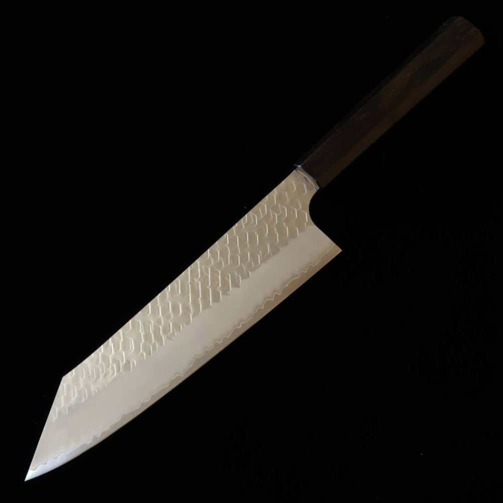 Nigara Hamono – SG2, poli martelé, gyuto kiritsuke, manche monobloc en ébène (210 mm)