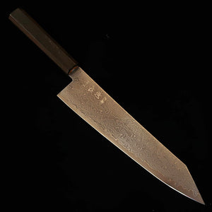 初心 HATSUKOKORO 流氷 切付牛刀 SG2 ダマスカス 磨き 黒檀一体柄（210/240mm）