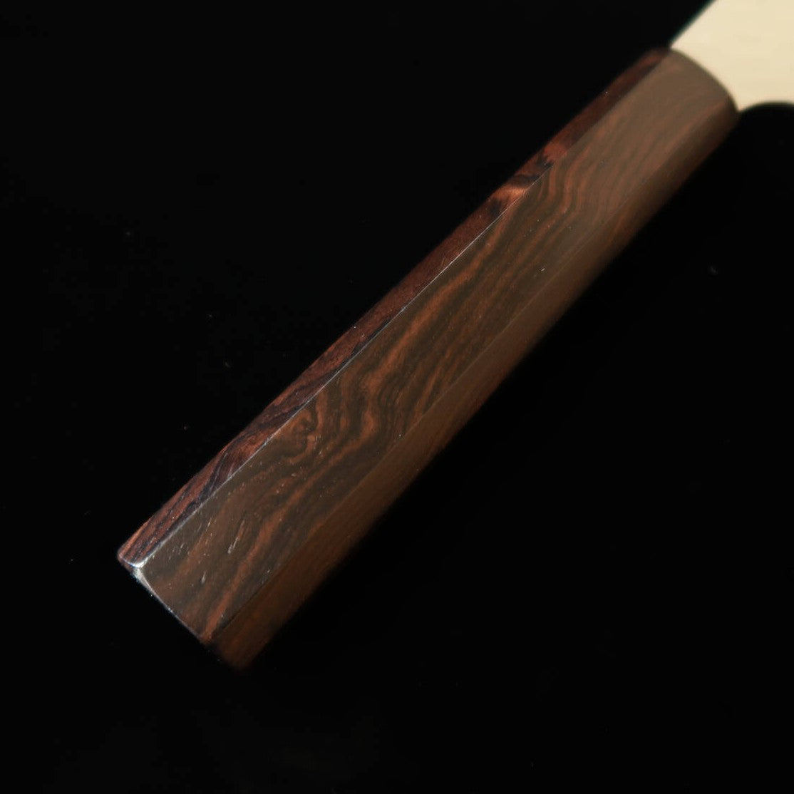 二唐刃物鍛造所 NIGARA SG2 磨き槌目 牛刀 黒檀一体型柄 (210mm)